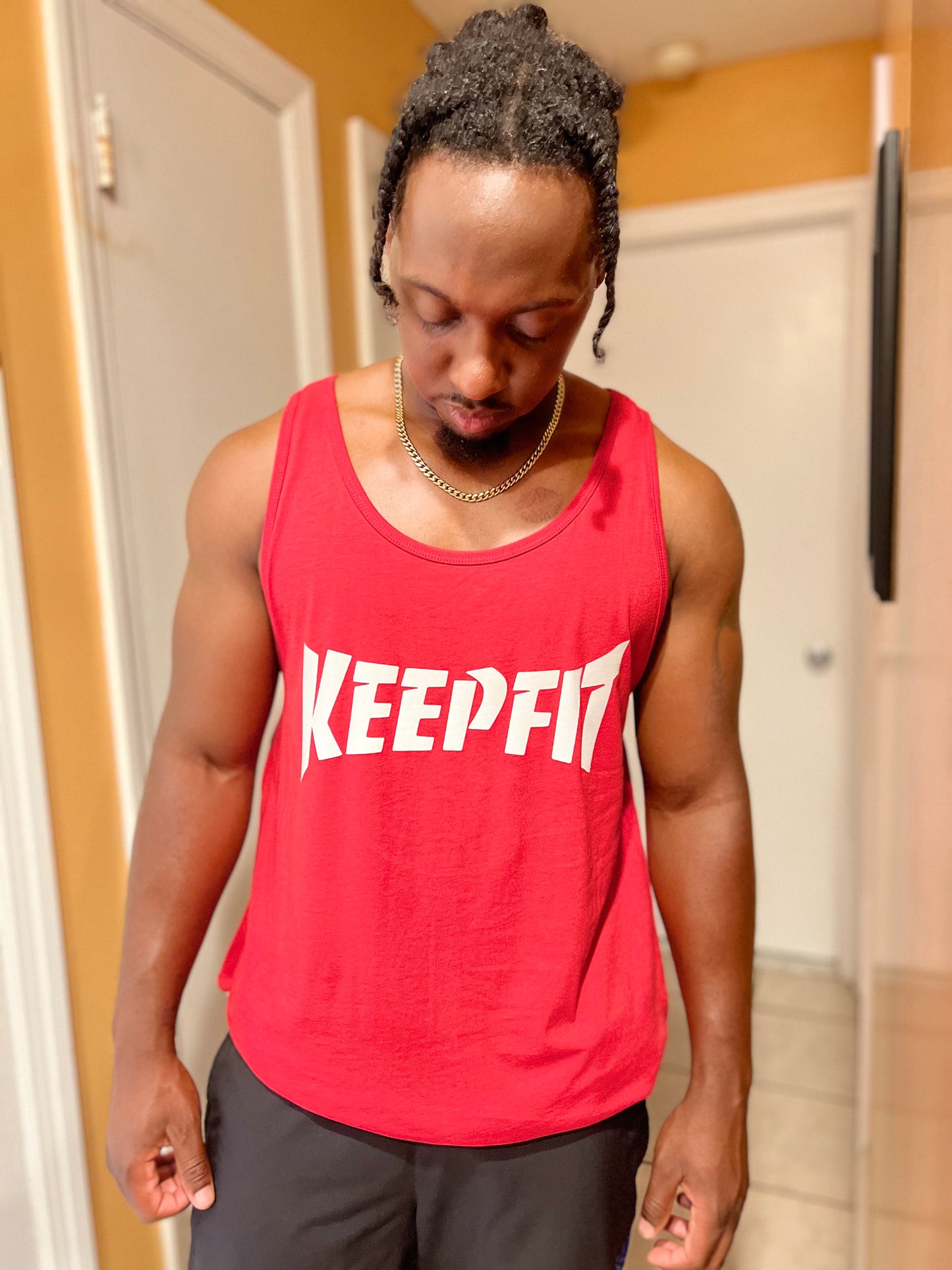 Jersey-Style Tank Top Red